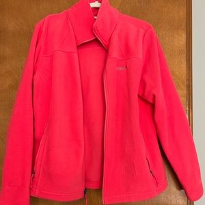 Columbia Hot pink (slightly coral) fleece jacket. XL